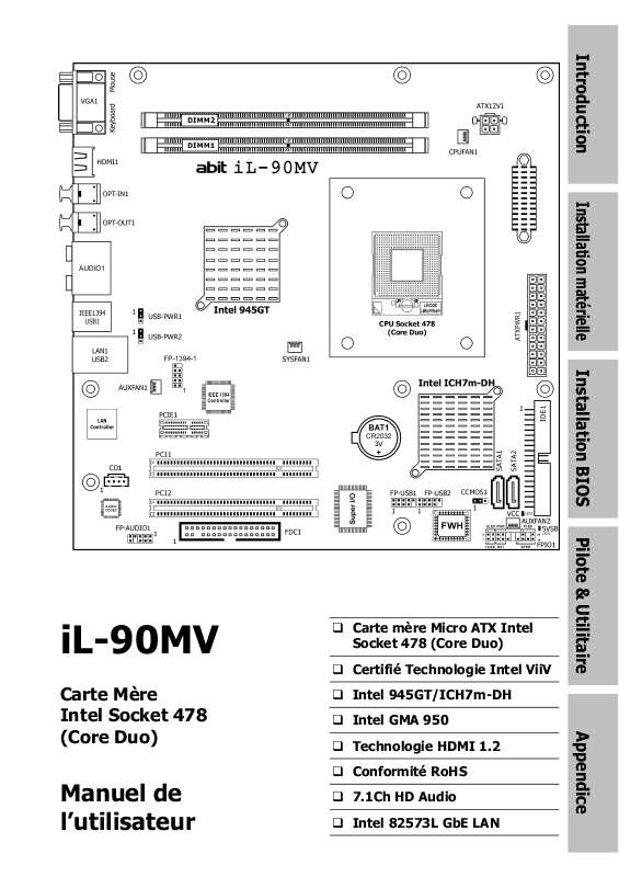 Guide utilisation ABIT IL-90MV  de la marque ABIT