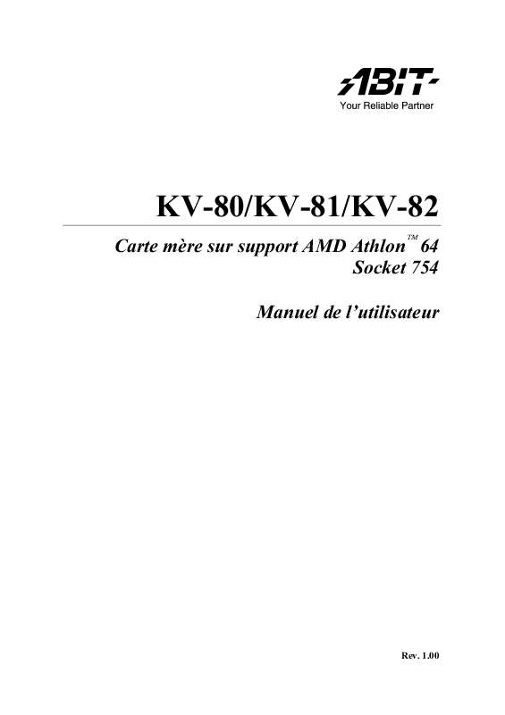 Guide utilisation ABIT KV-808182 A5 REV 1  de la marque ABIT