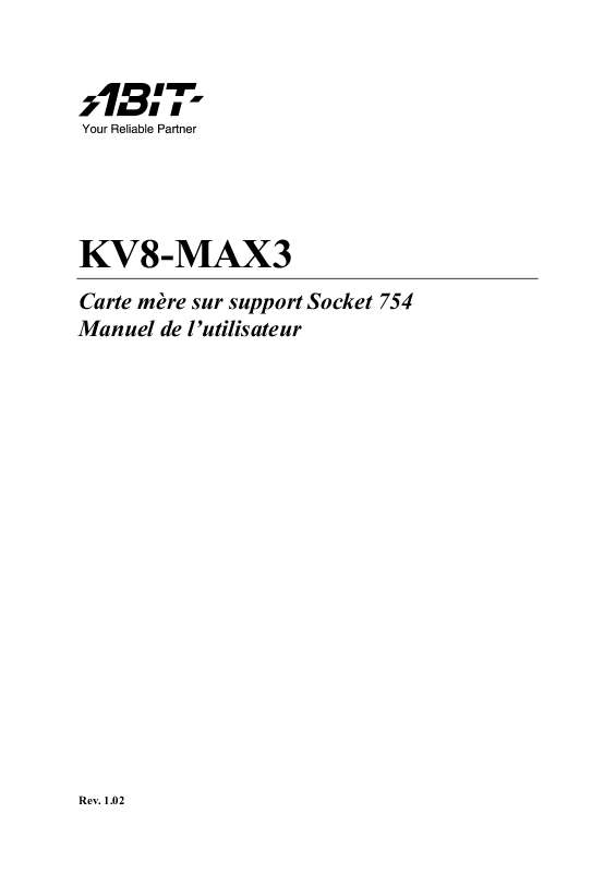 Guide utilisation ABIT KV8-MAX3  de la marque ABIT