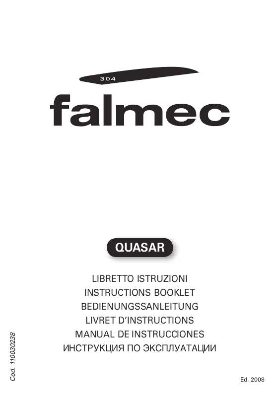 Guide utilisation FALMEC QUASAR 1421 de la marque FALMEC