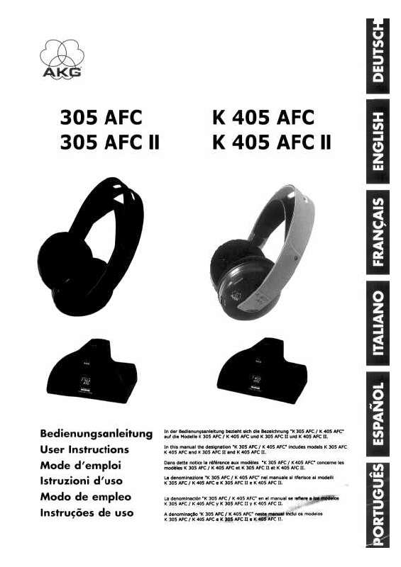 Guide utilisation  AKG 305 AFC II  de la marque AKG