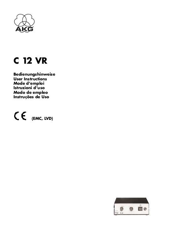 Guide utilisation  AKG C 12 VR  de la marque AKG