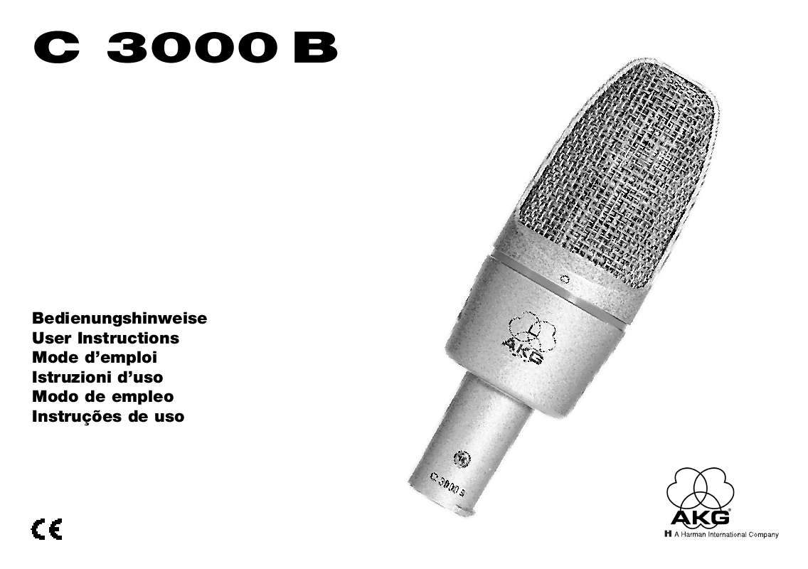 Guide utilisation  AKG C 3000 B  de la marque AKG