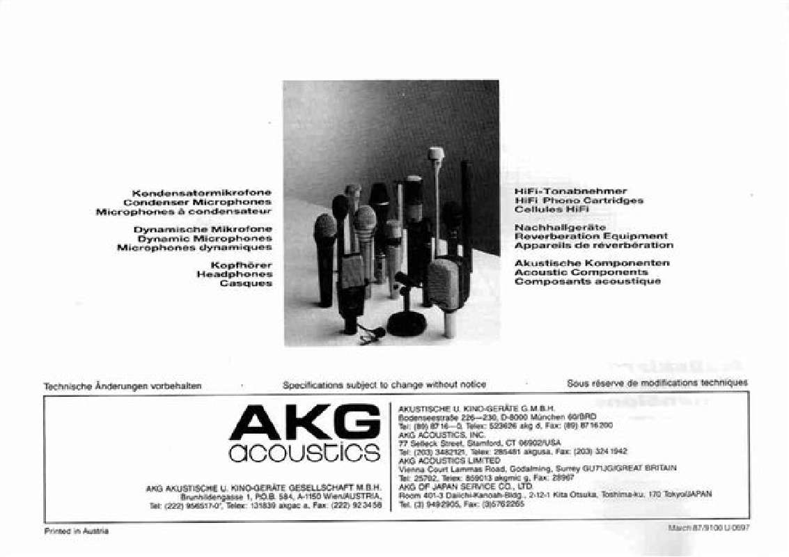 Guide utilisation  AKG C 410  de la marque AKG