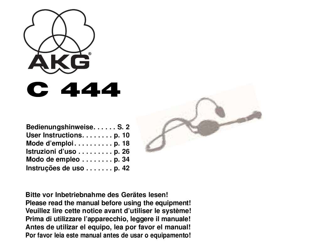 Guide utilisation  AKG C 444  de la marque AKG