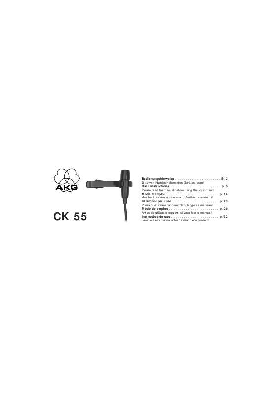 Guide utilisation  AKG CK 55  de la marque AKG