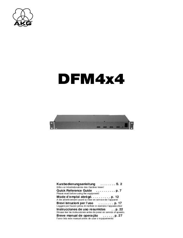 Guide utilisation  AKG DFM 4X4  de la marque AKG