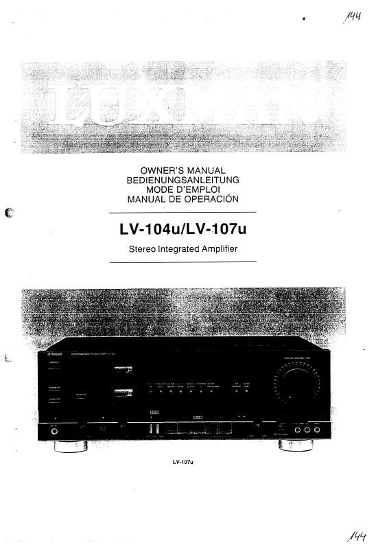 Guide utilisation  LUXMAN LV-104U  de la marque LUXMAN