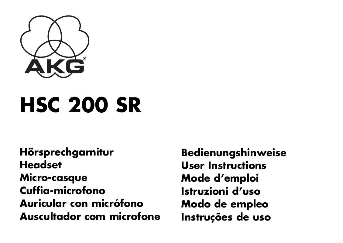 Guide utilisation  AKG HSC 200 SR  de la marque AKG