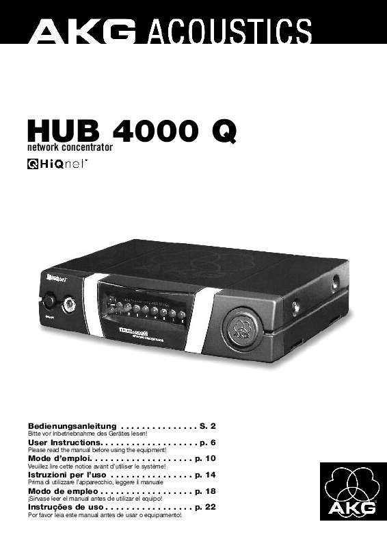 Guide utilisation  AKG HUB 4000 Q  de la marque AKG