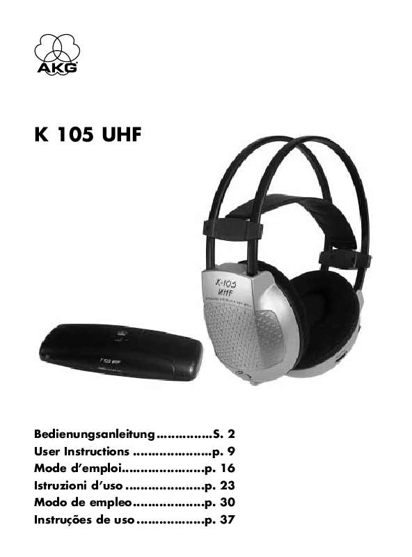 Guide utilisation  AKG K 105 UHF  de la marque AKG