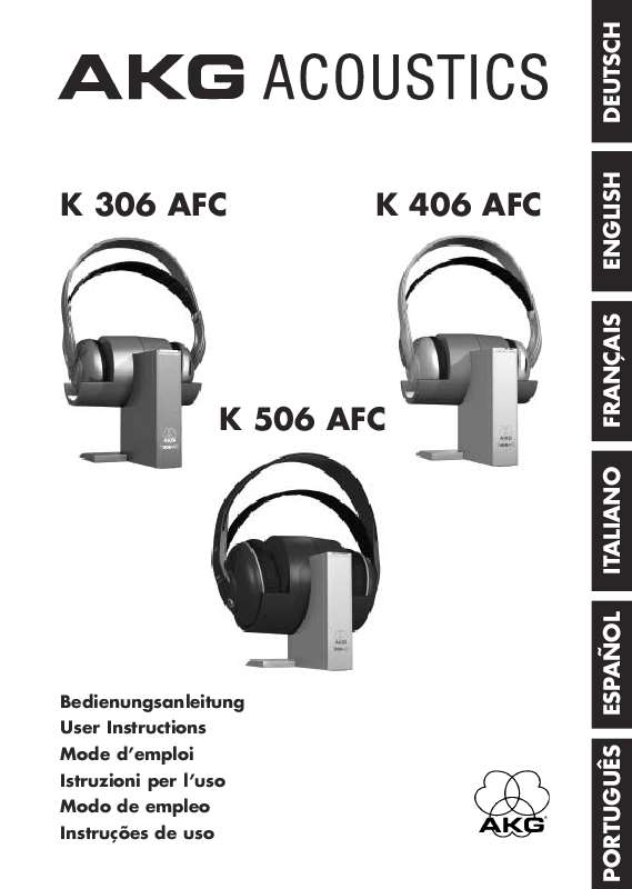 Guide utilisation  AKG K 306 AFC  de la marque AKG