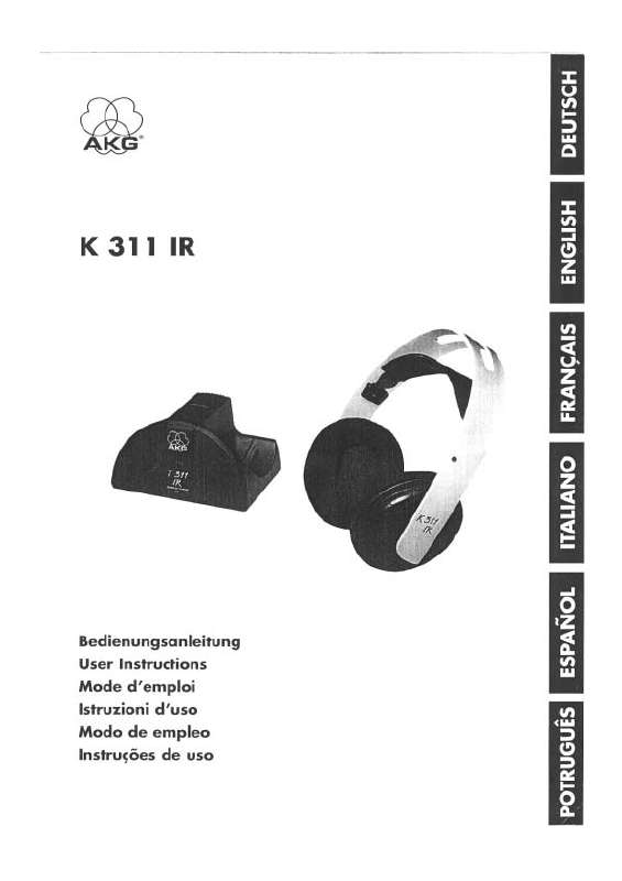 Guide utilisation  AKG K 311 IR  de la marque AKG