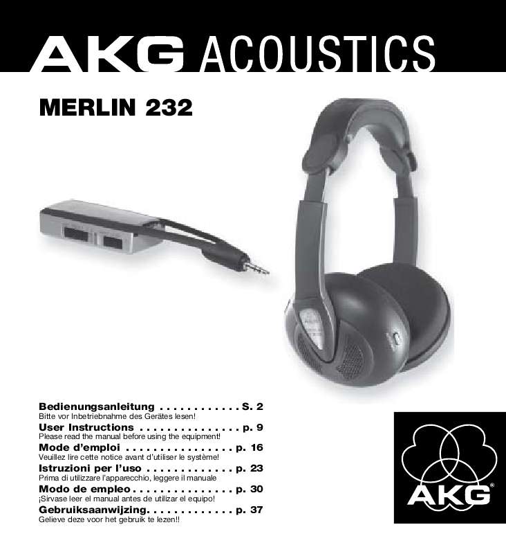 Guide utilisation  AKG MERLIN 232  de la marque AKG