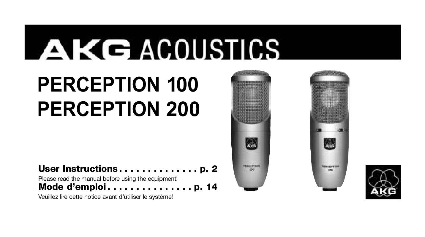 Guide utilisation  AKG PERCEPTION 200  de la marque AKG