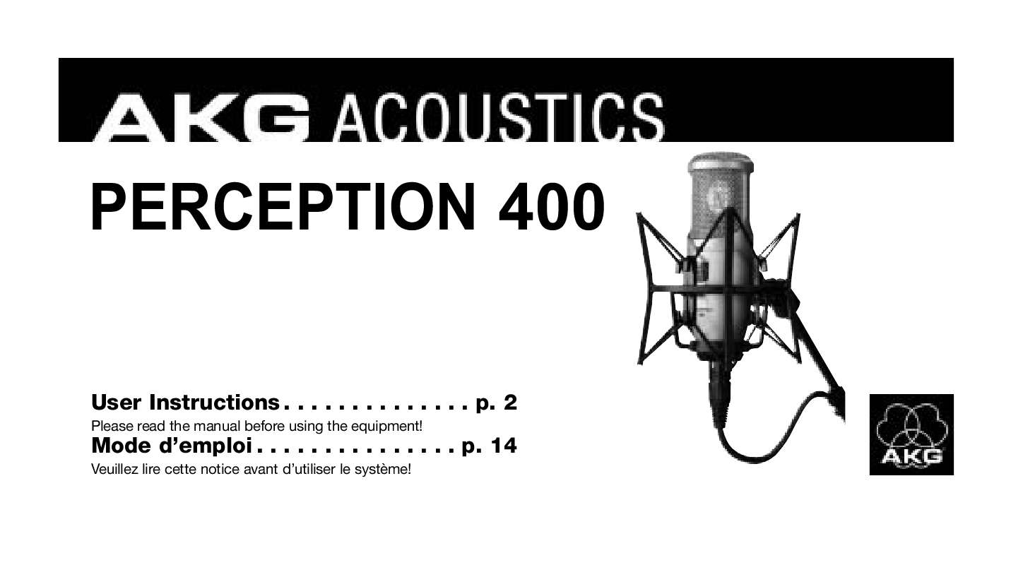 Guide utilisation  AKG PERCEPTION 400  de la marque AKG