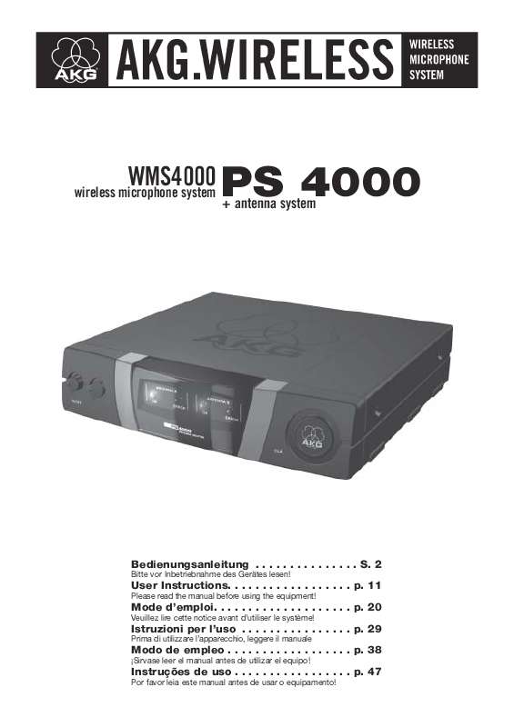 Guide utilisation  AKG PS 4000  de la marque AKG