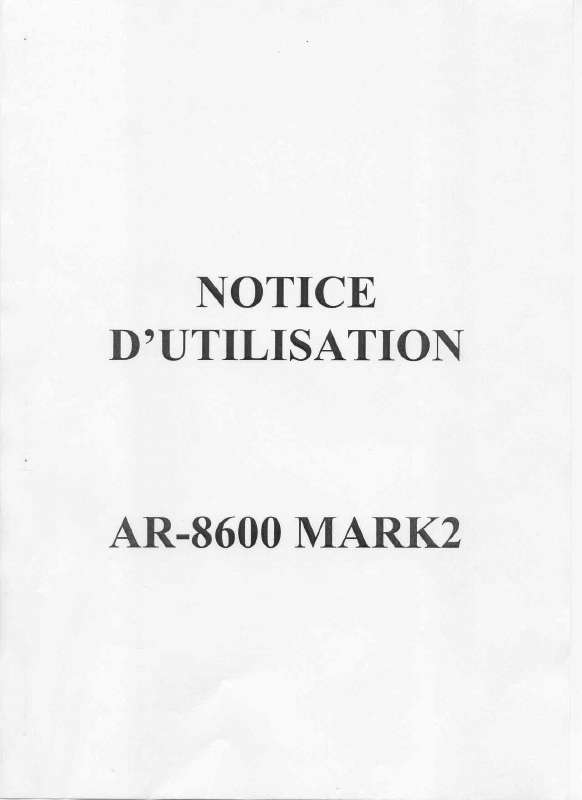 Guide utilisation  AOR AR-8600  de la marque AOR