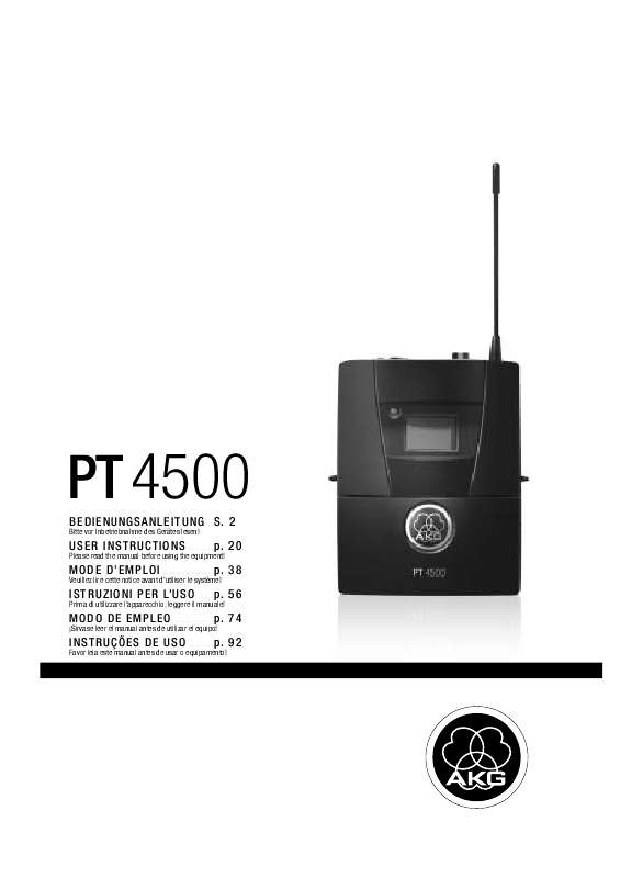 Guide utilisation  AKG PT 4500  de la marque AKG