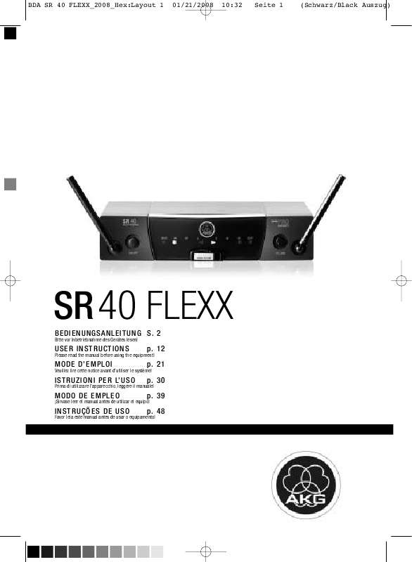 Guide utilisation  AKG SR 40 FLEXX  de la marque AKG