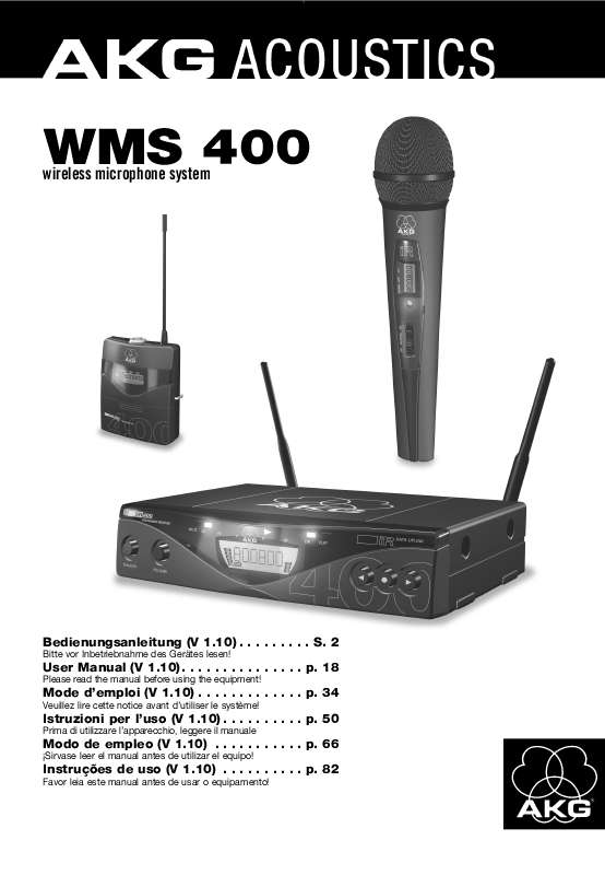Guide utilisation  AKG WMS 400  de la marque AKG