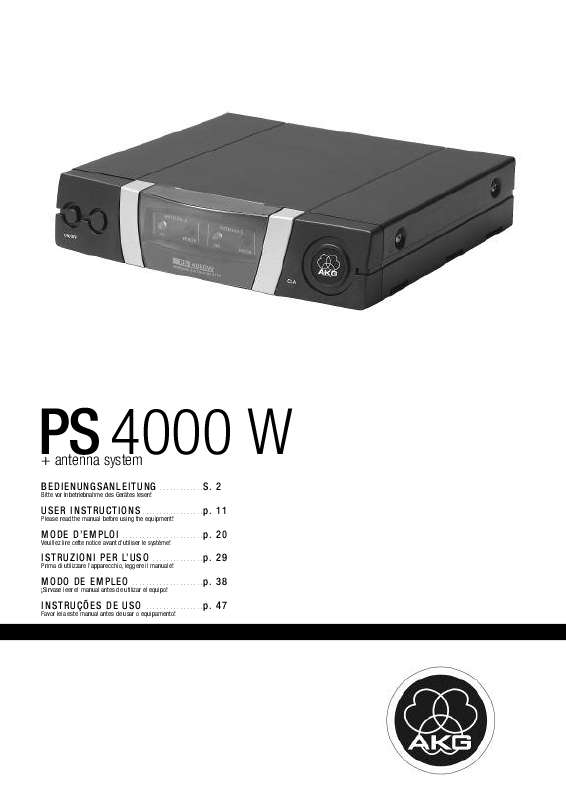 Guide utilisation  AKG PS 4000 W  de la marque AKG