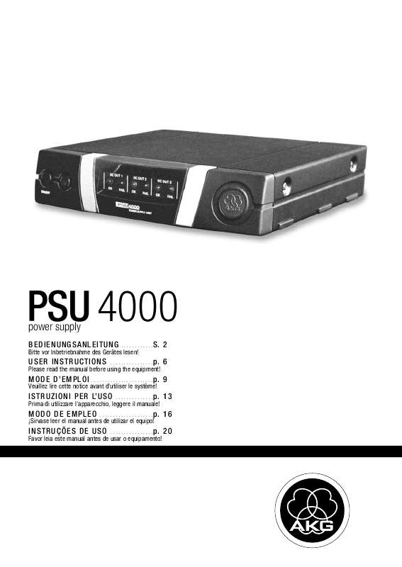 Guide utilisation  AKG PSU 4000  de la marque AKG