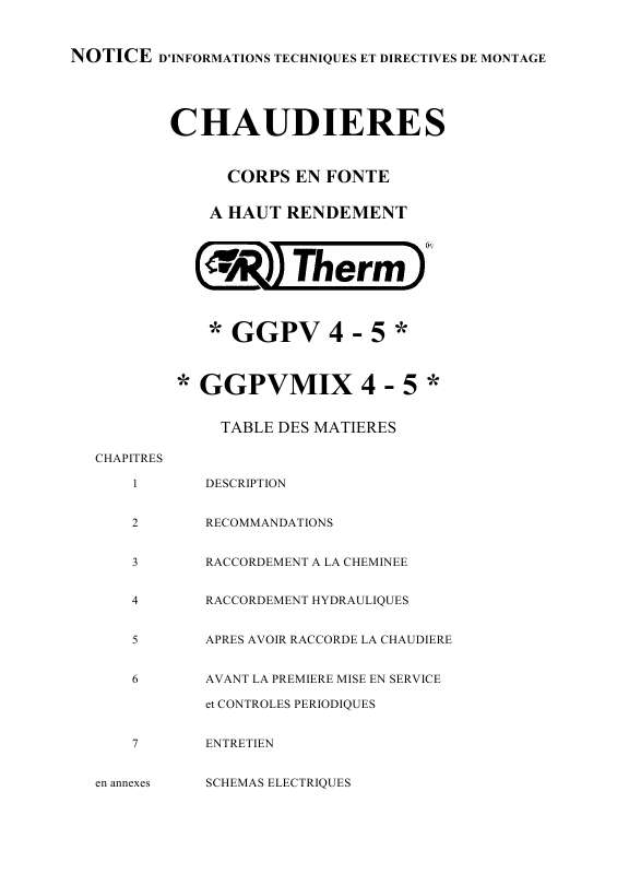 Guide utilisation  AR THERM GGPV 4  de la marque AR THERM
