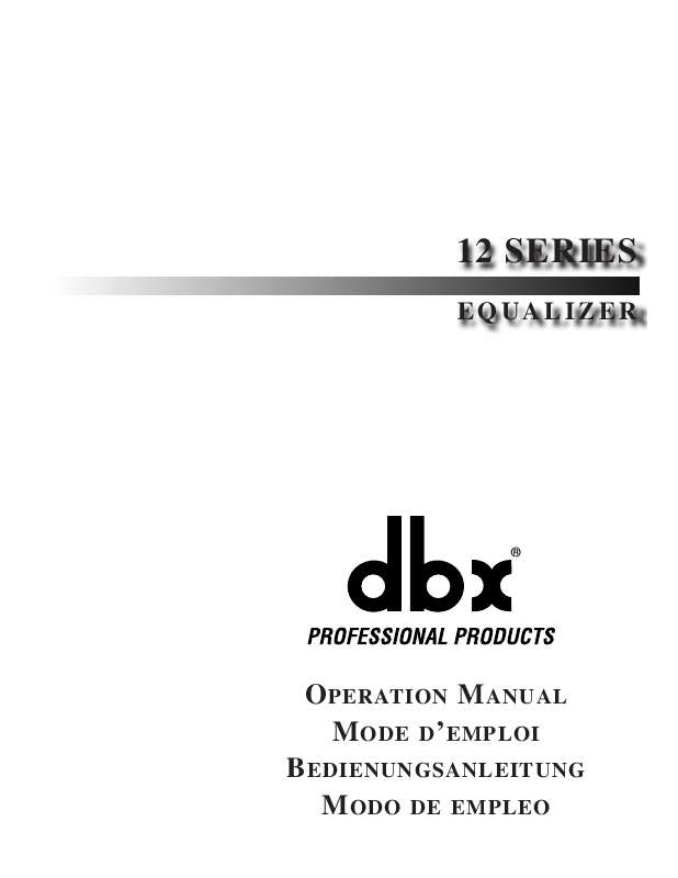 Guide utilisation  DBX DBX12  de la marque DBX