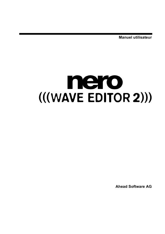 Guide utilisation NERO NERO WAVE EDITOR 2  de la marque NERO
