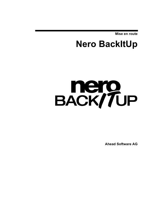 Guide utilisation NERO BACKITUP  de la marque NERO