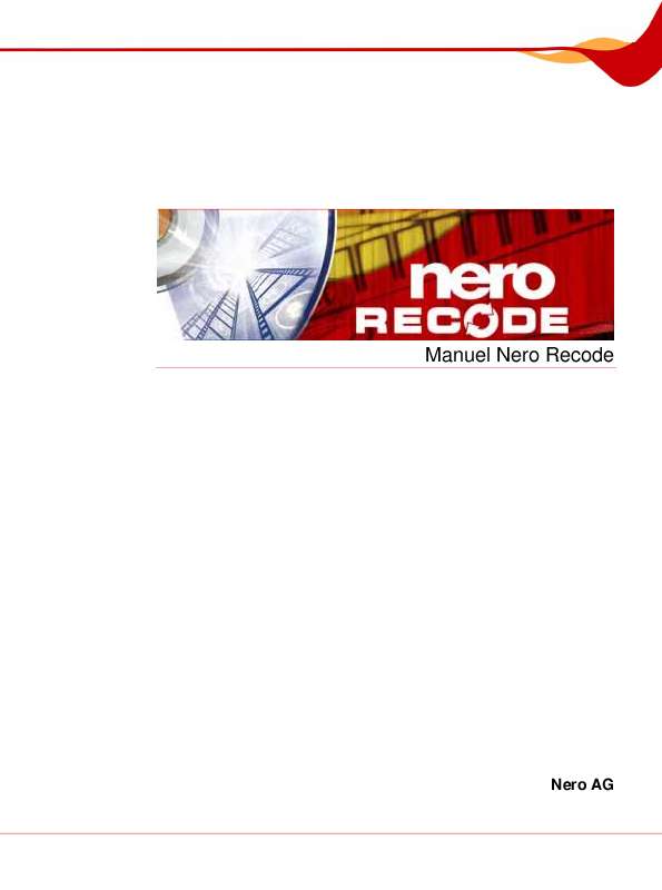 Guide utilisation NERO RECODE  de la marque NERO