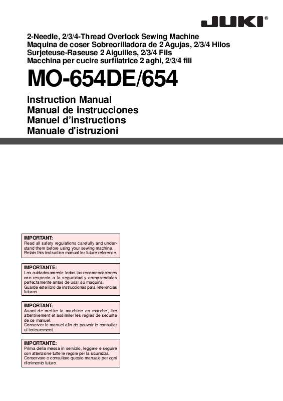 Guide utilisation JUKI MO-654  de la marque JUKI