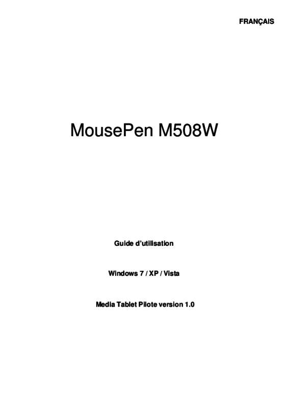 Guide utilisation GENIUS MOUSEPEN M508W  de la marque GENIUS