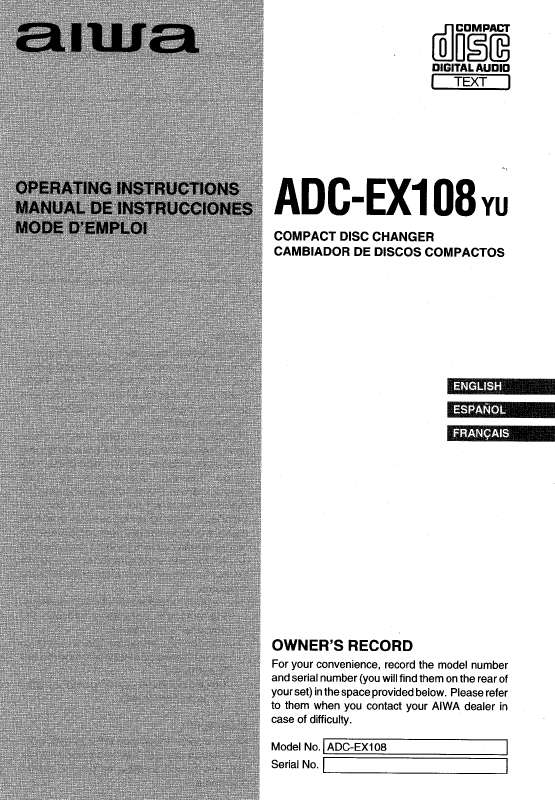 Guide utilisation AIWA ADC-EX108  de la marque AIWA