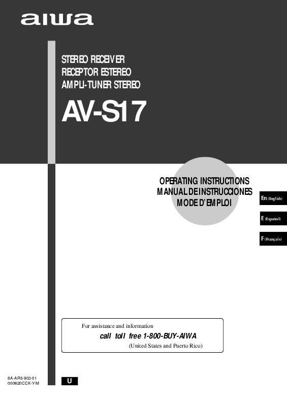 Guide utilisation AIWA AV-S17  de la marque AIWA
