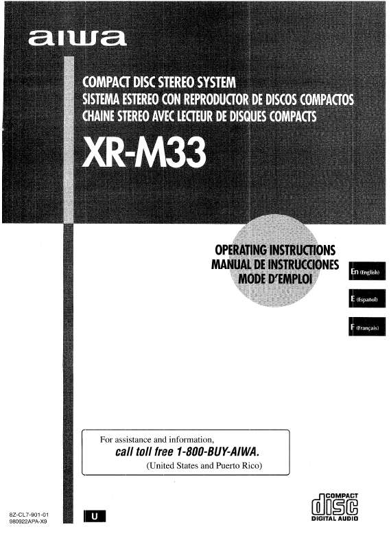 Guide utilisation AIWA XR-M33  de la marque AIWA