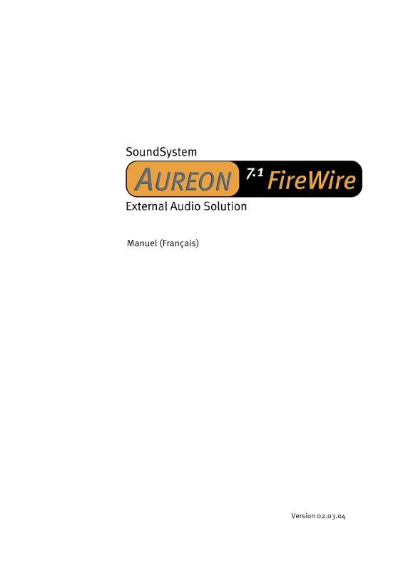 Guide utilisation  TERRATEC AUREON7.1 FIREWIRE  de la marque TERRATEC