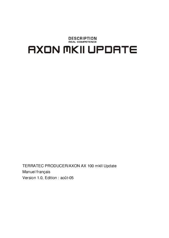 Guide utilisation  TERRATEC AXON MKII UPDATE MANUAL 1.0  de la marque TERRATEC