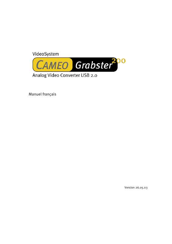 Guide utilisation  TERRATEC CAMEOGRABSTER200  de la marque TERRATEC
