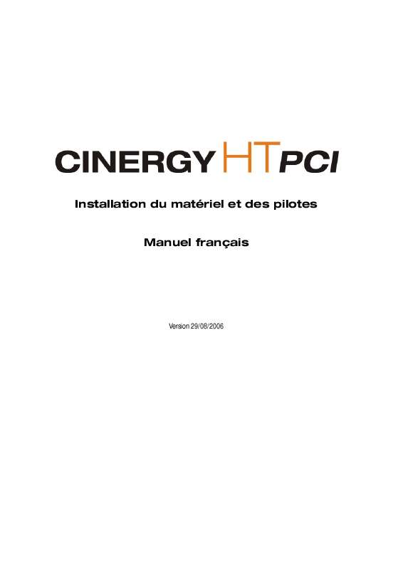 Guide utilisation  TERRATEC CINERGY HT PCI  de la marque TERRATEC