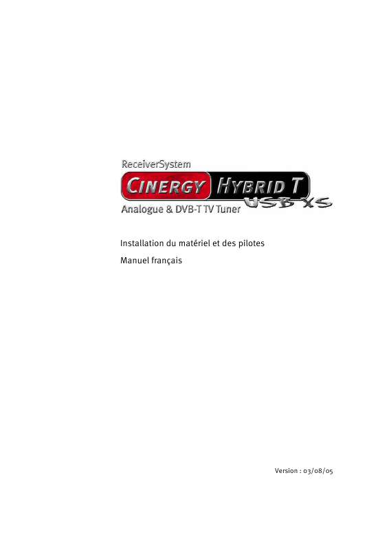 Guide utilisation  TERRATEC CINERGY HYBRID T USB XS HARDWARE MANUAL  de la marque TERRATEC