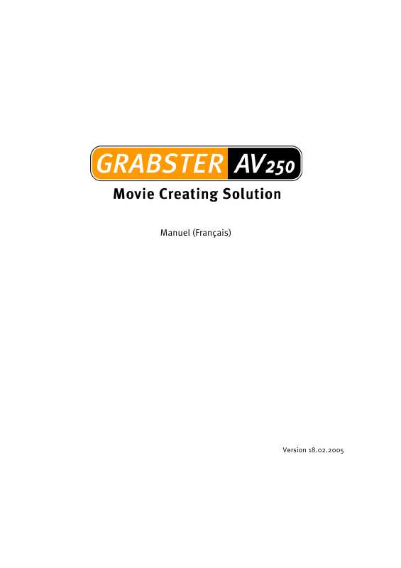 Guide utilisation  TERRATEC GRABSTERAV250  de la marque TERRATEC