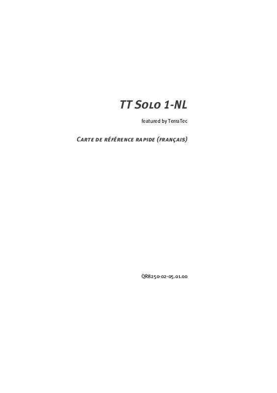 Guide utilisation  TERRATEC QR SOLO1-NL  de la marque TERRATEC