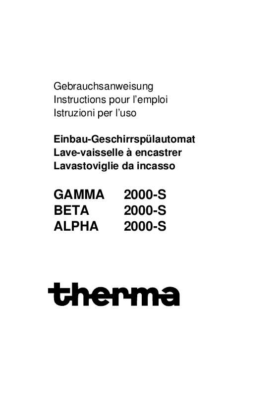Guide utilisation  THERMA GSALPHA2000S  de la marque THERMA
