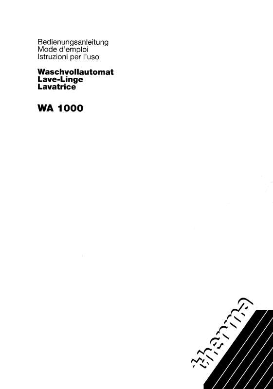 Guide utilisation  THERMA WA1000  de la marque THERMA