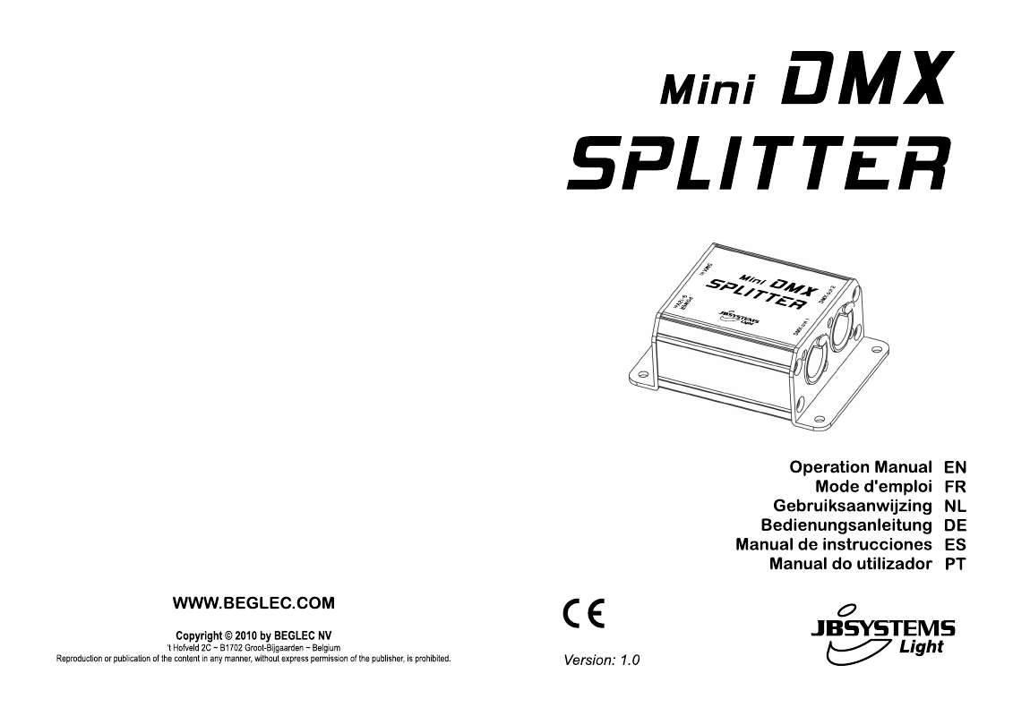Guide utilisation  JBSYSTEMS LIGHT MINI DMX SPLITTER  de la marque JBSYSTEMS LIGHT