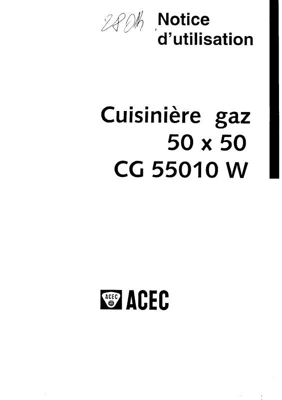 Guide utilisation ACEC CG55010W  de la marque ACEC