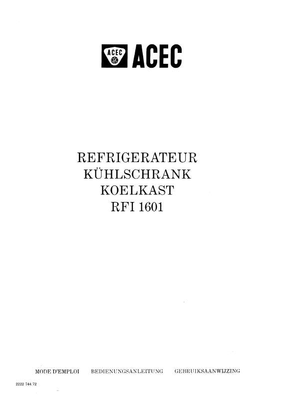 Guide utilisation ACEC RFI1601 de la marque ACEC