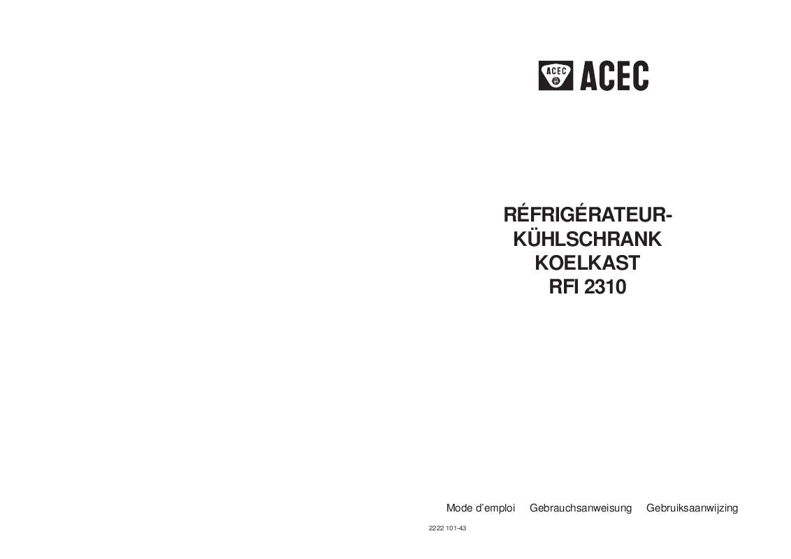 Guide utilisation ACEC RFI2310 de la marque ACEC